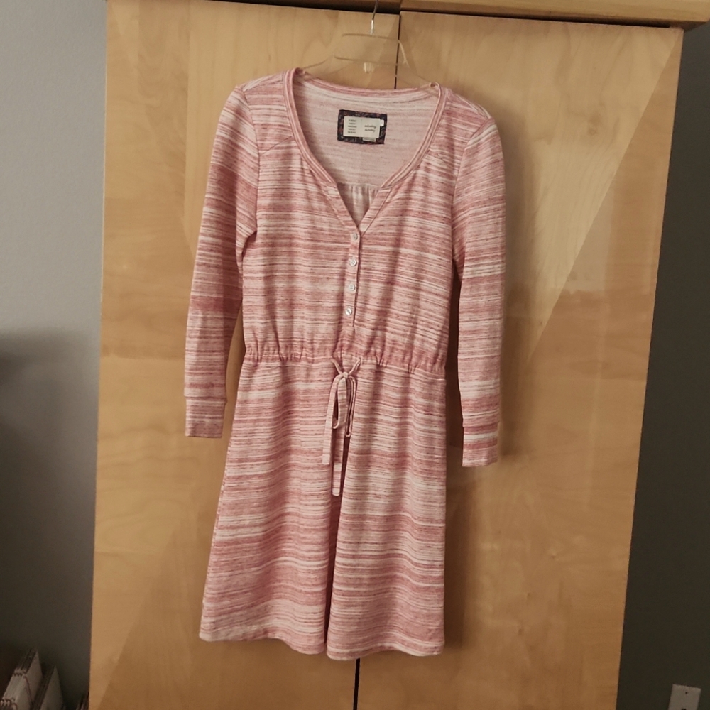 Anthropologie Saturday Sunday dress long sleeve salmon color extra small